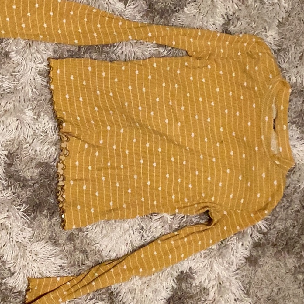 Yellow long sleeve shirt with hearts